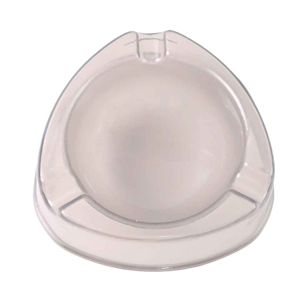 Unbreakable transparent white plastic ashtray with flat base