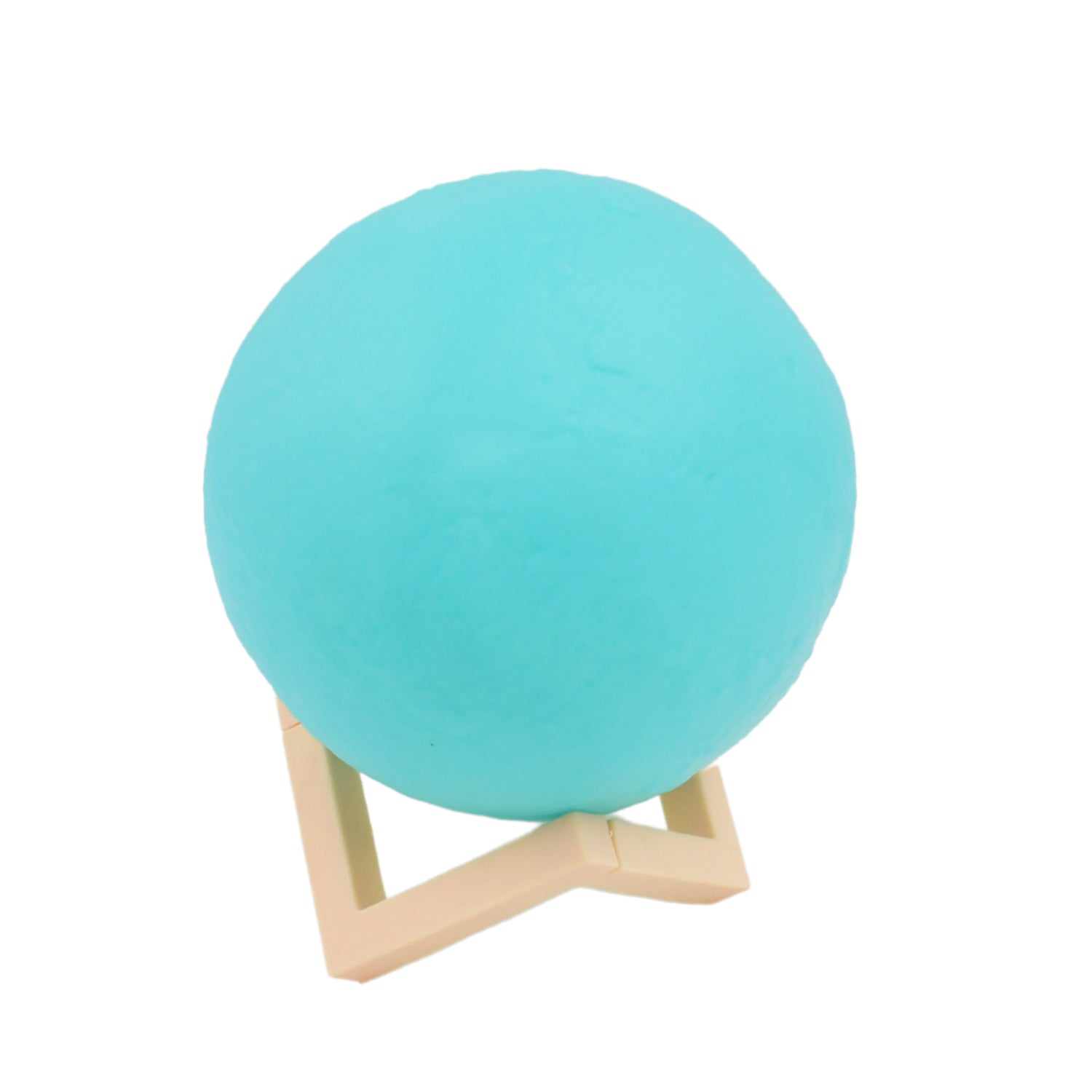 The Moon Night Lamp's durable plastic stand provides stable support for the spherical light.