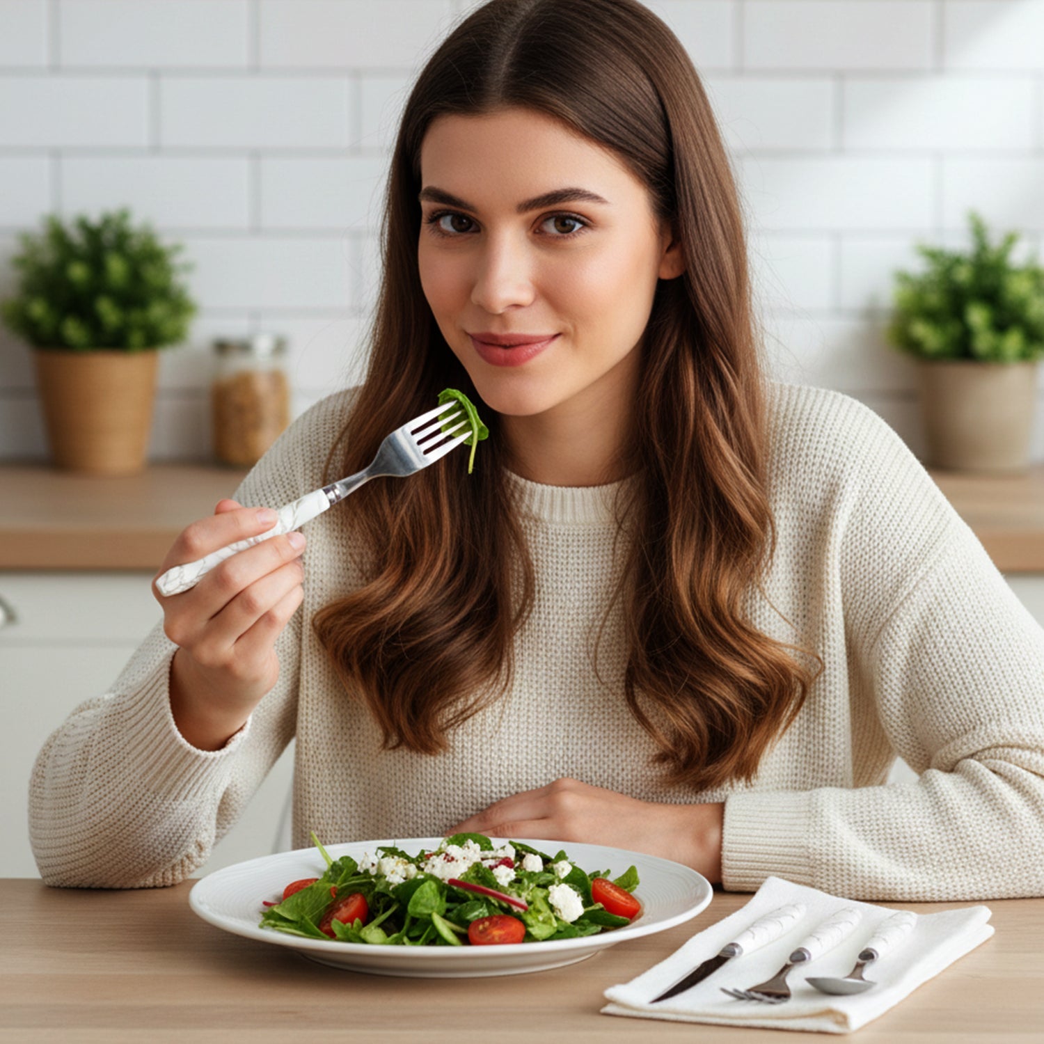 Contemporary stainless steel cutlery set with sleek design