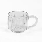 Ergonomic handles on unbreakable plastic tea cups for comfortable grip