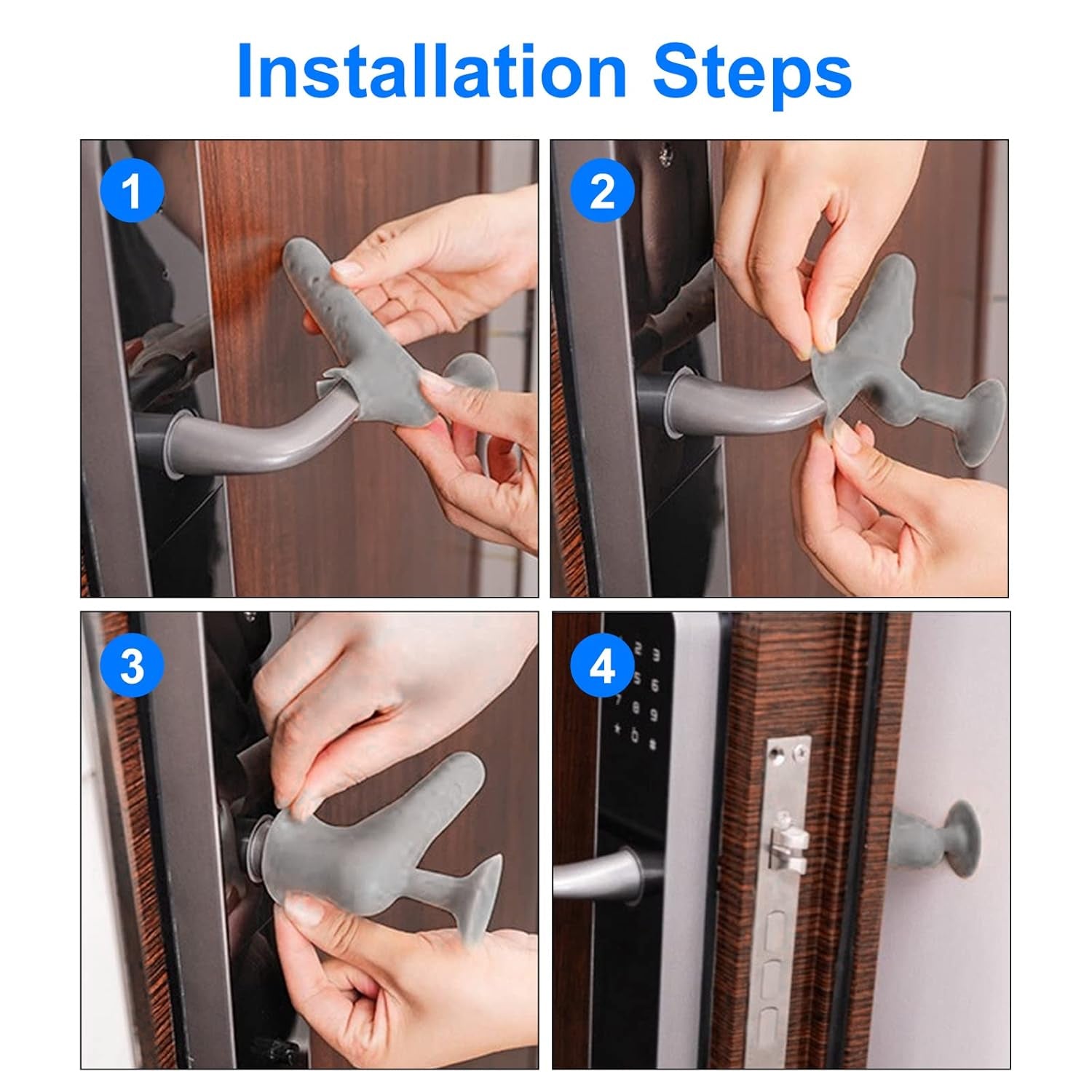 Various color options for the silicone door handle cover, highlighting its design.