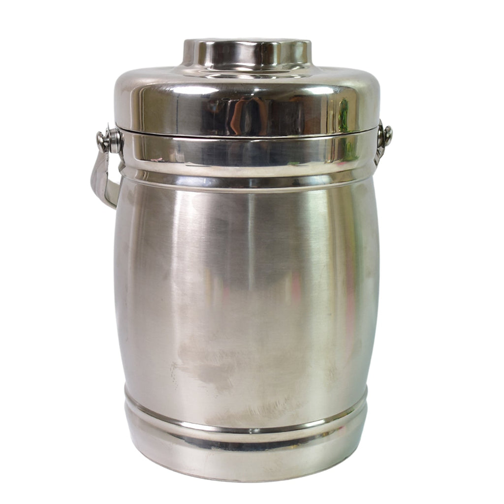 Interior view of the spacious stainless steel lunch box.