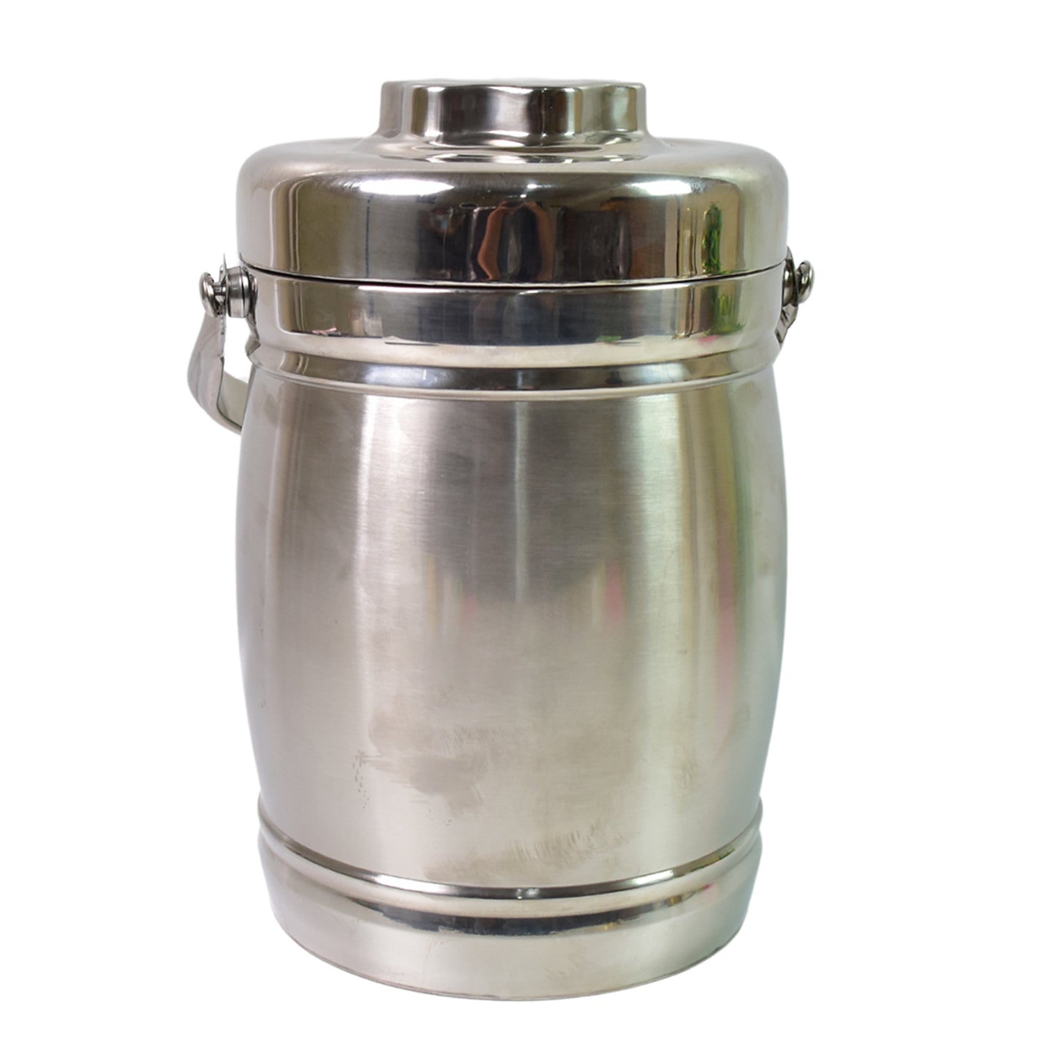 Interior view of the spacious stainless steel lunch box.