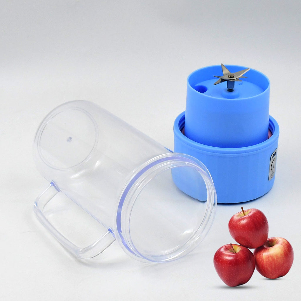 Detailed view of the portable juicer highlighting 500ml capacity and 1500mAh battery.