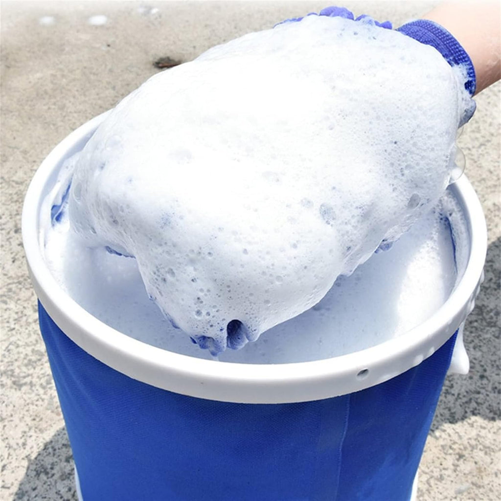 Plush microfiber hand glove duster for scratch-free cleaning.