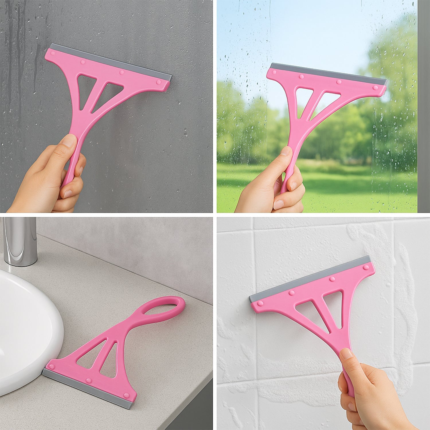 Range of multicolor plastic wipers displayed for home cleaning solutions.