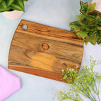 Heavy duty natural teak wood chopping board with smooth finish