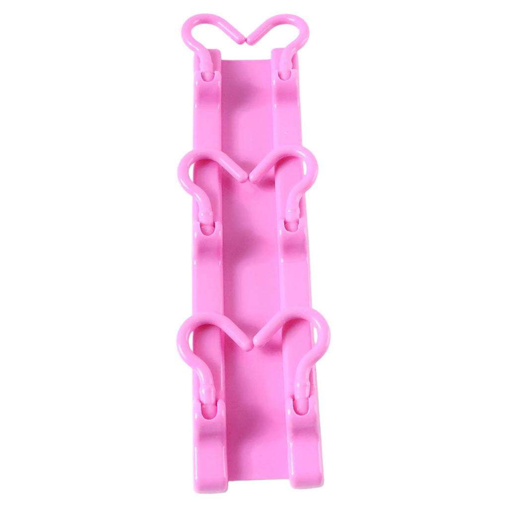 Space-saving pink multi-purpose hanger hook organizer for small spaces