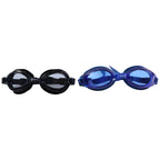 Blue and black swimming goggles featuring water-resistant lenses for clear sight