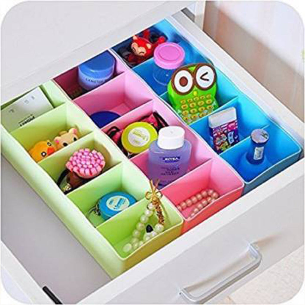 Organivo 4-piece drawer organizer set with 5 grid compartments, displayed on a clean white background.