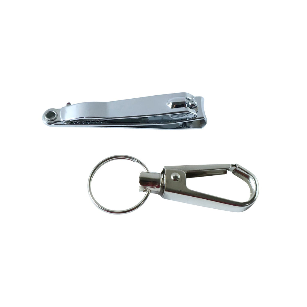 Portable stainless steel nail clippers attached to keychain for travel