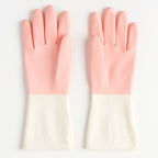 Small sized waterproof household cleaning gloves laid flat
