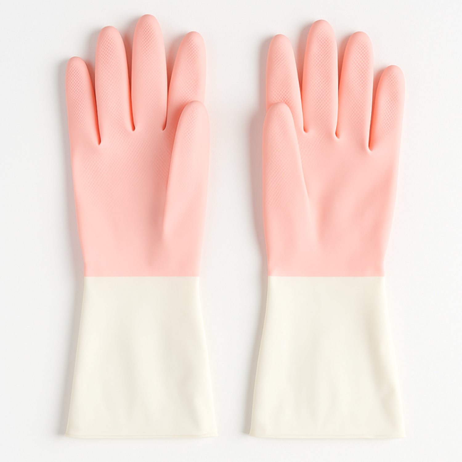 Small sized waterproof household cleaning gloves laid flat