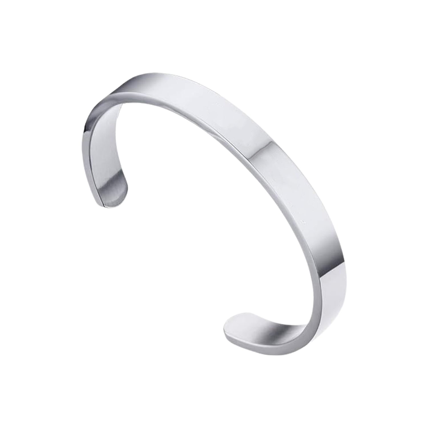 Simple minimalist silver stainless steel kada bracelet