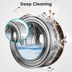 Deep cleaning detergent powder ensures washing machine maintenance.