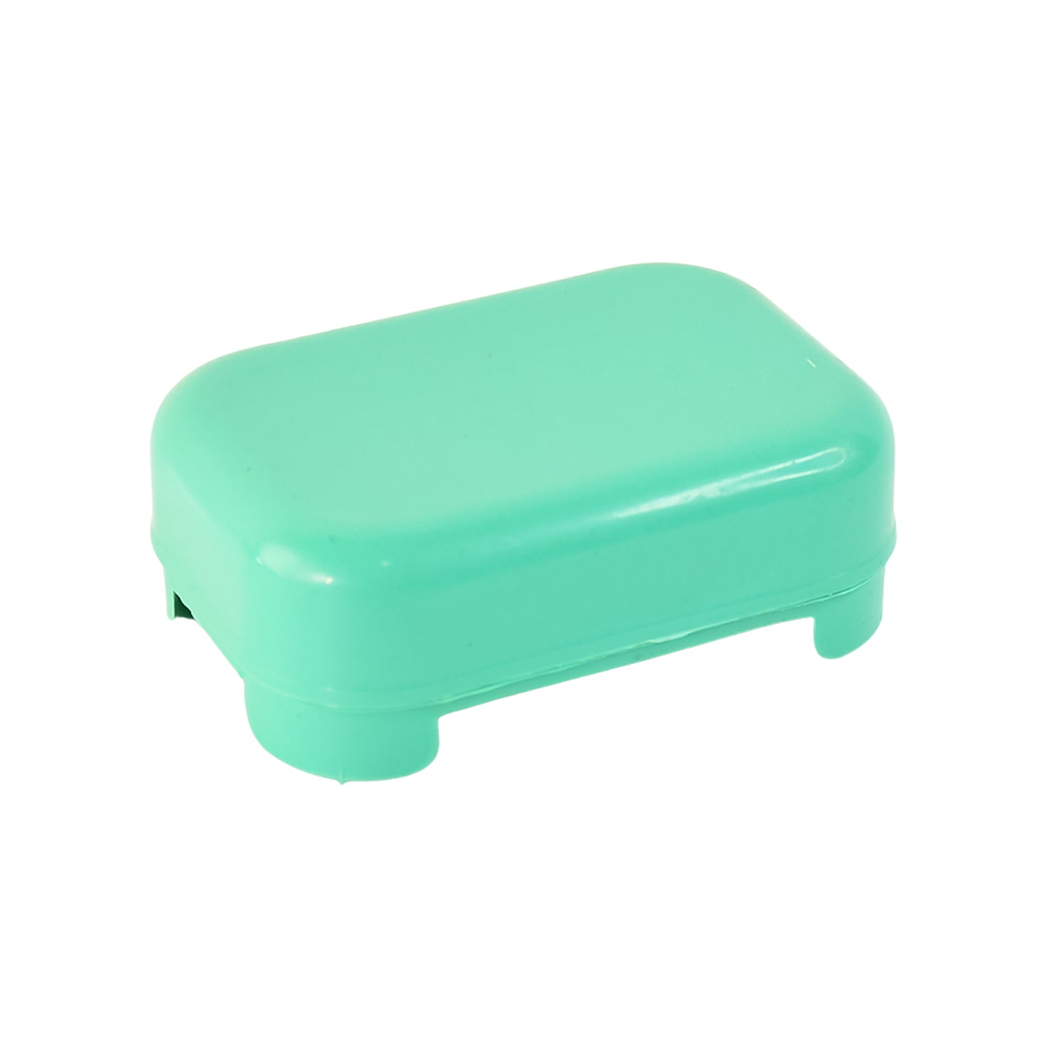 Leakproof aqua green plastic soap box with detachable lid for hygiene