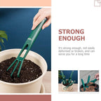 The heavy duty garden trowel showcasing its metal blade and comfortable plastic handle.