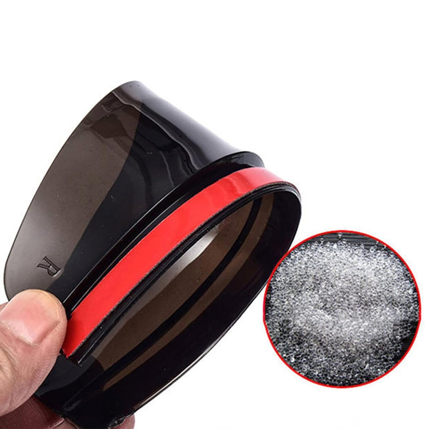 Angled view of the waterproof car mirror cover, showcasing its sleek design.