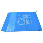 Detailed view of the transparent window on the waterproof shoe storage bag.