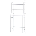 Components of the easy-to-assemble over toilet storage rack laid out for installation.
