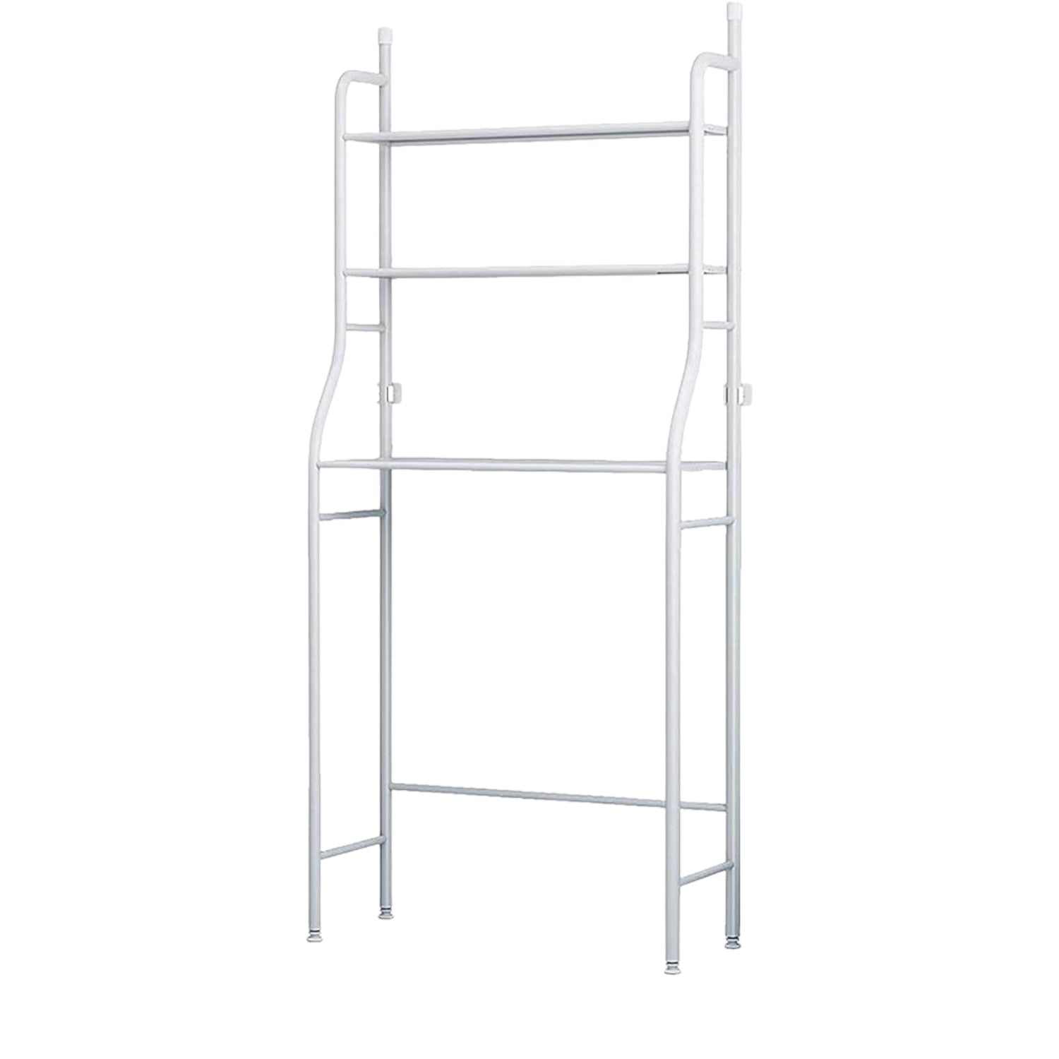 Components of the easy-to-assemble over toilet storage rack laid out for installation.