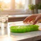 Oval silicone ice cube maker tray suitable for drinks and cocktails