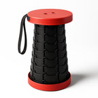 Folded adjustable telescopic folding stool packed for travel