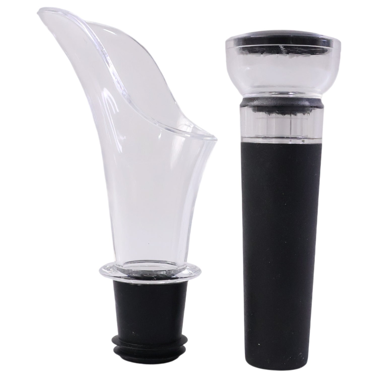 Wine stopper combo creating tight seal on wine bottle