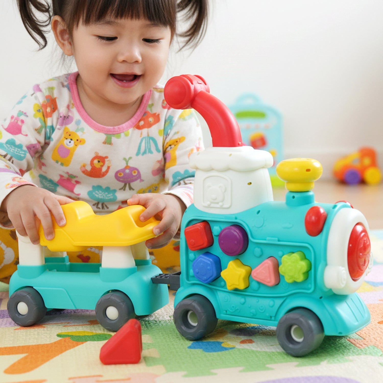 Kids push walker with fun activity panel