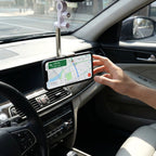 Phone stand positioning a mobile phone inside vehicle for easy viewing