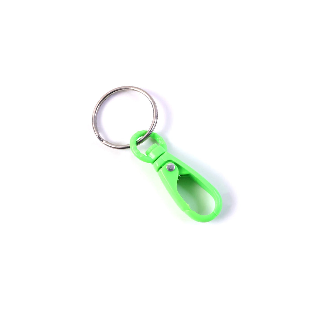 Pack of mix color mini carabiner keychains with metal rings