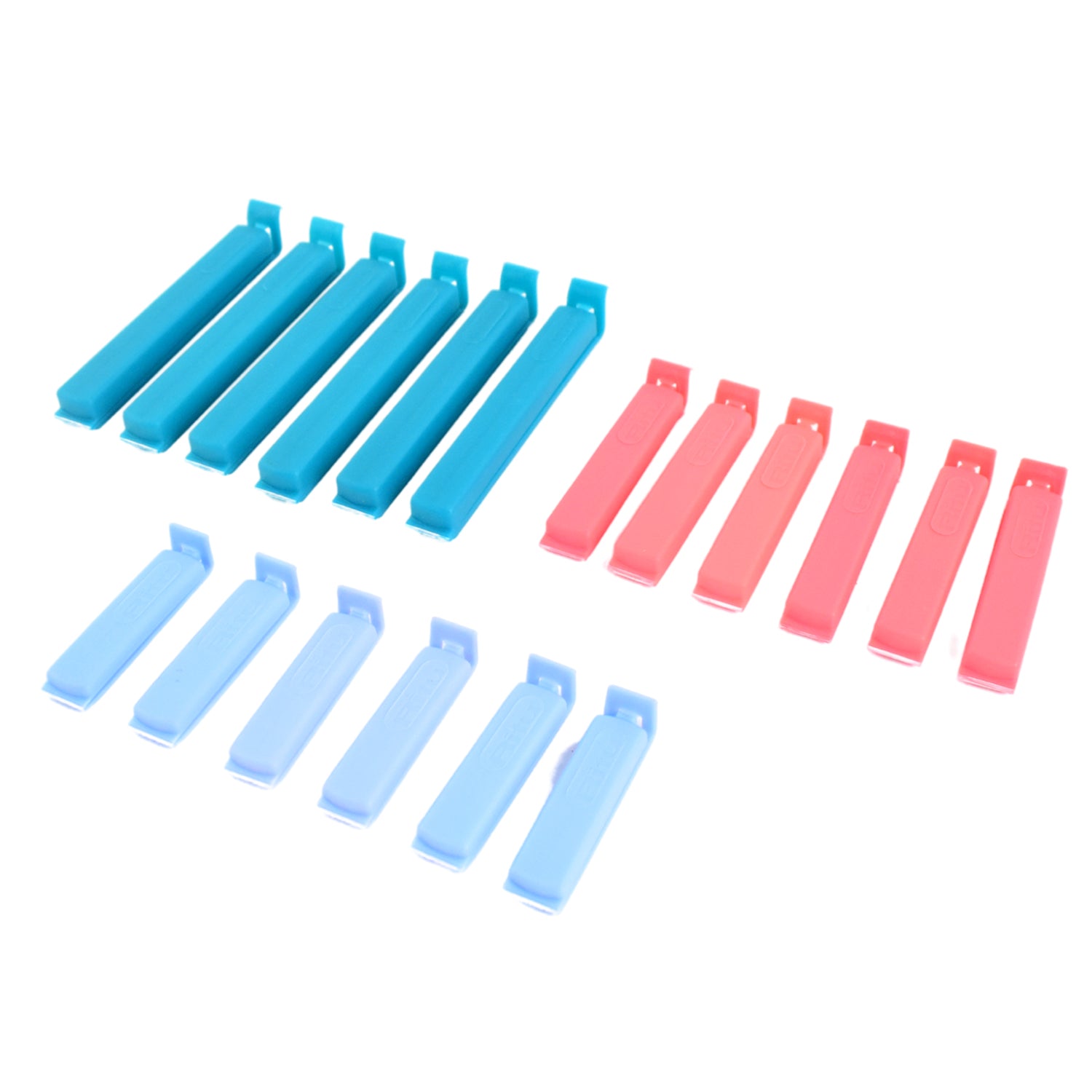 Multicolor Ritu airtight bag clip set arranged neatly, ready for kitchen use.