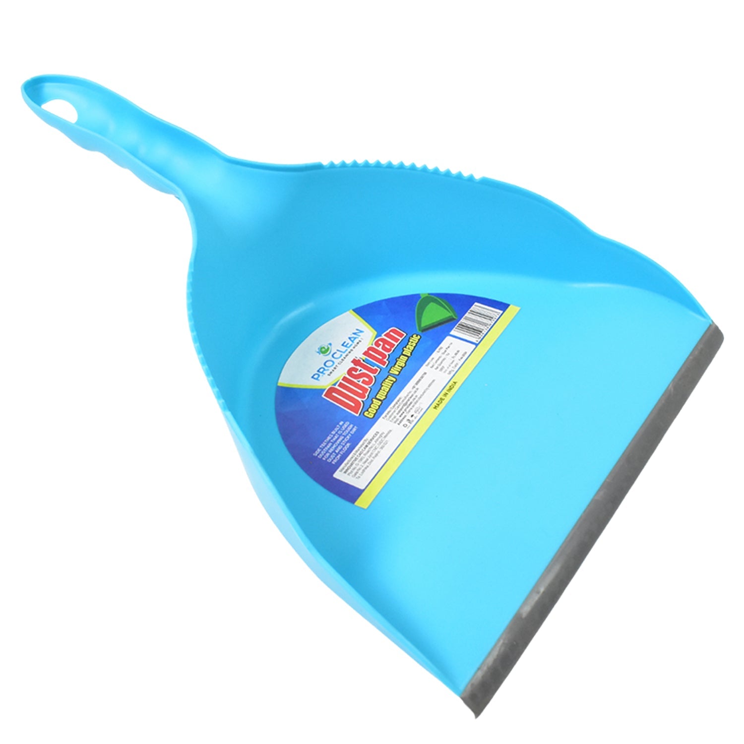 Close-up view of the sturdy grip handle on the Pro Clean plastic dustpan.