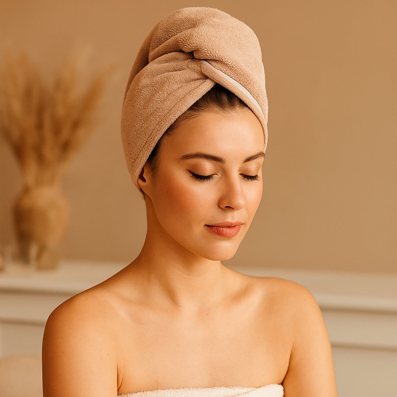 Quick-dry microfiber towel wrap designed for frizz and breakage control