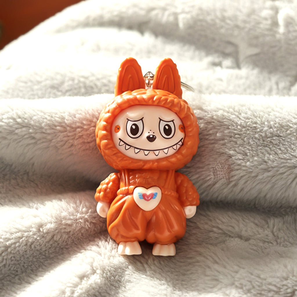 Smooth rounded finish of cartoon character face changing keychain toy