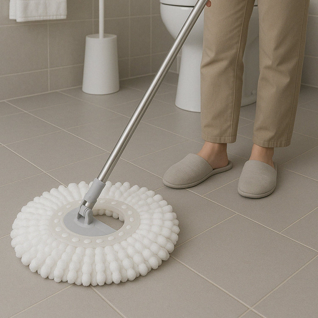 Magic Mop Refill Head showing cleaning action with absorbent microfiber