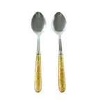 Kitchen spoon set of 2 with glitter handle design for daily dining and parties