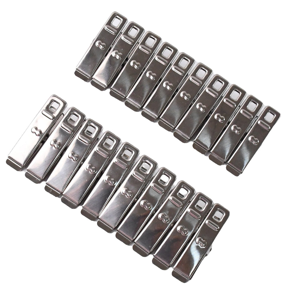 Close-up view of rust-resistant stainless steel cloth drying clip