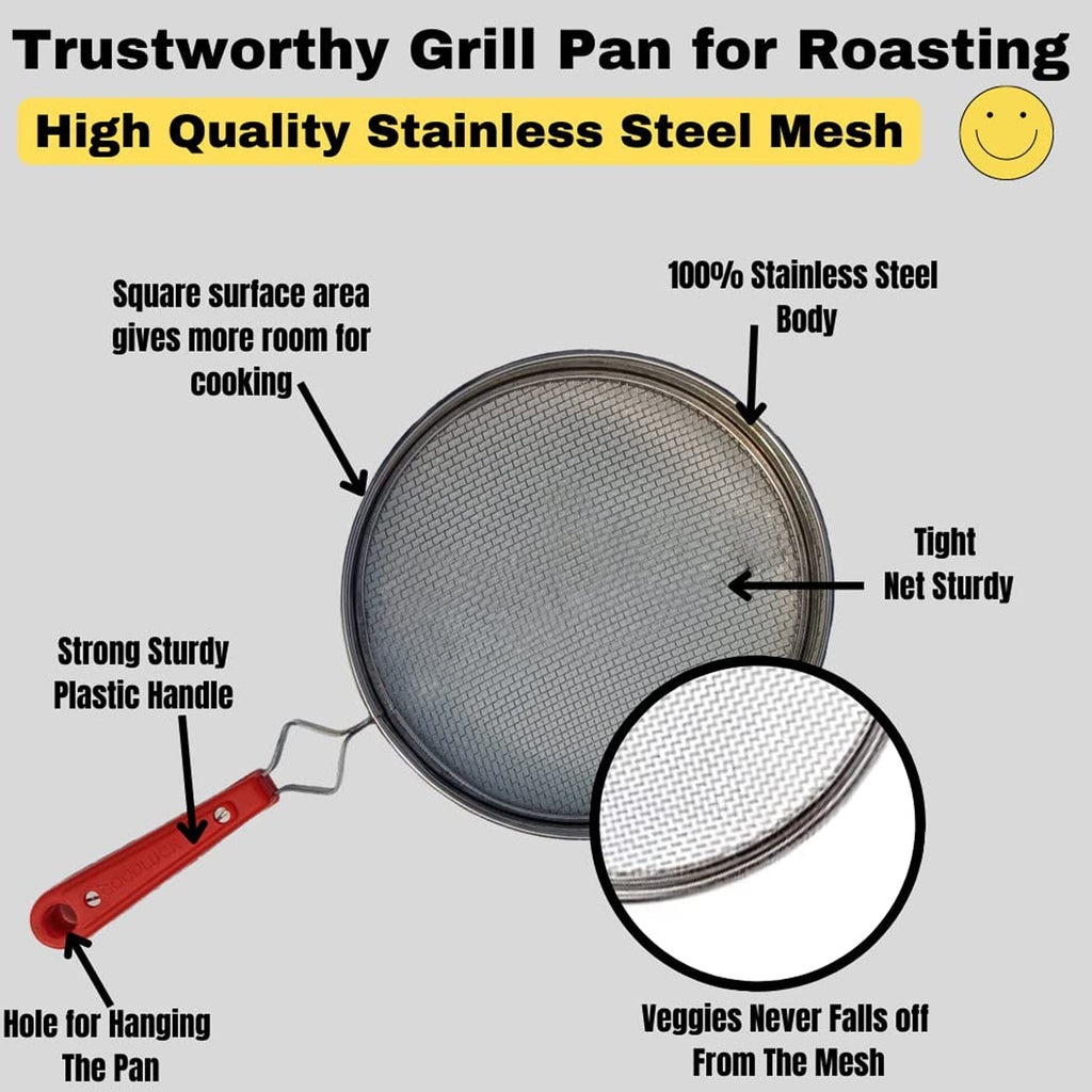 Round steel roaster jali 37cm for even heat distribution