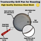 Round steel roaster jali 37cm for even heat distribution