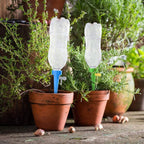 Angled view of an individual plant watering spike.