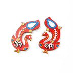 Artistic decorative wooden Shubh Labh wall hanging ideal for Diwali and Navratri
