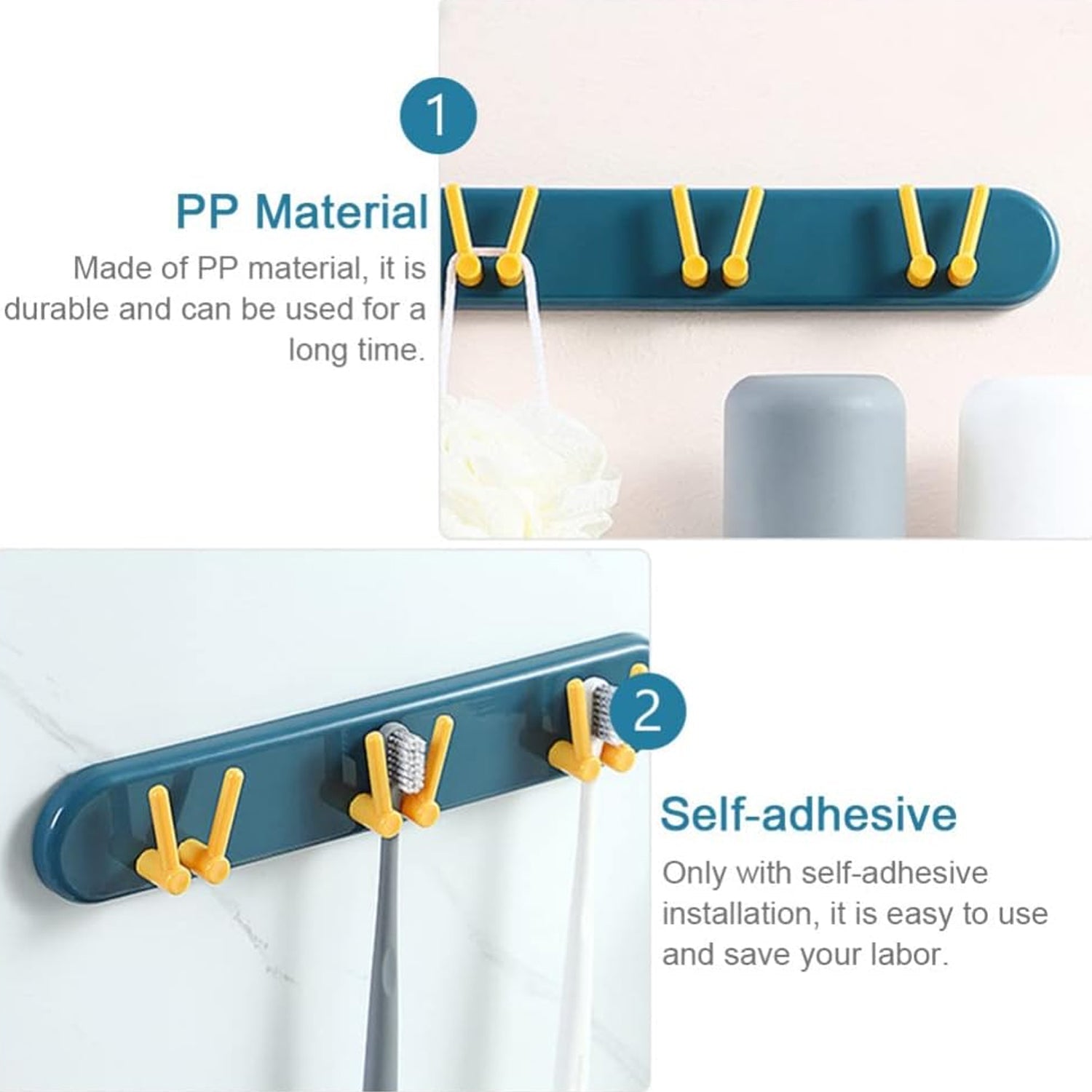 Sleek plastic organizer for toothbrushes and accessories, designed for wall mounting.