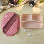 Close-up of lunch box with compartments showing organized food space