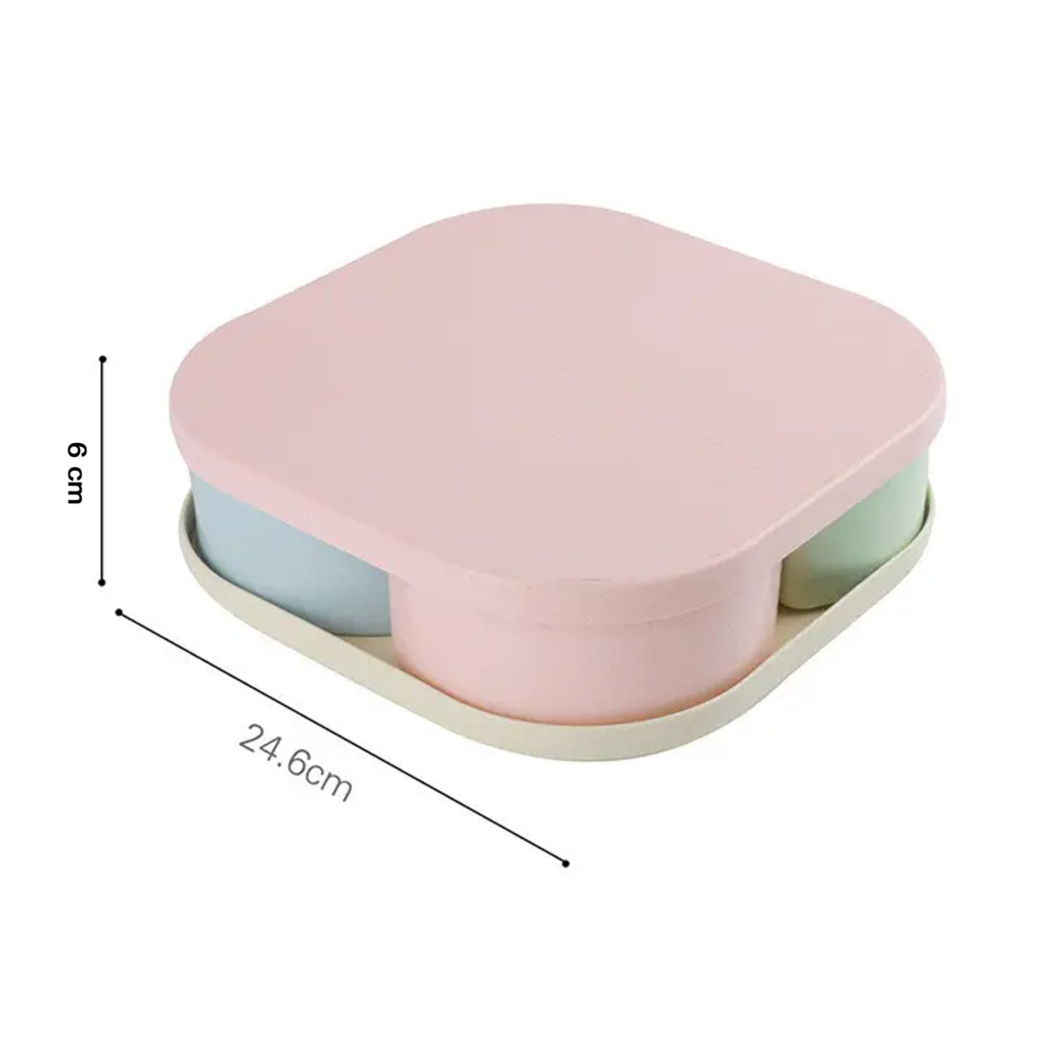 The spacious Divided Snack Box acting as a food storage container for sweets and dry fruits.