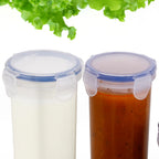 Organivo's round food storage containers with snap-on lids, ideal for keeping contents fresh.