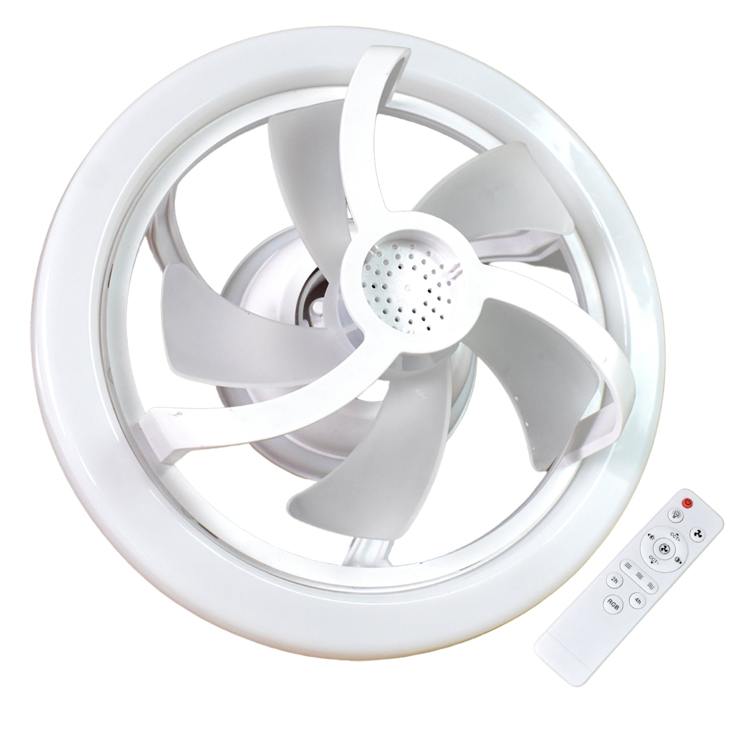 Compact Smart Ceiling Fan with remote, suitable for apartments and study rooms.
