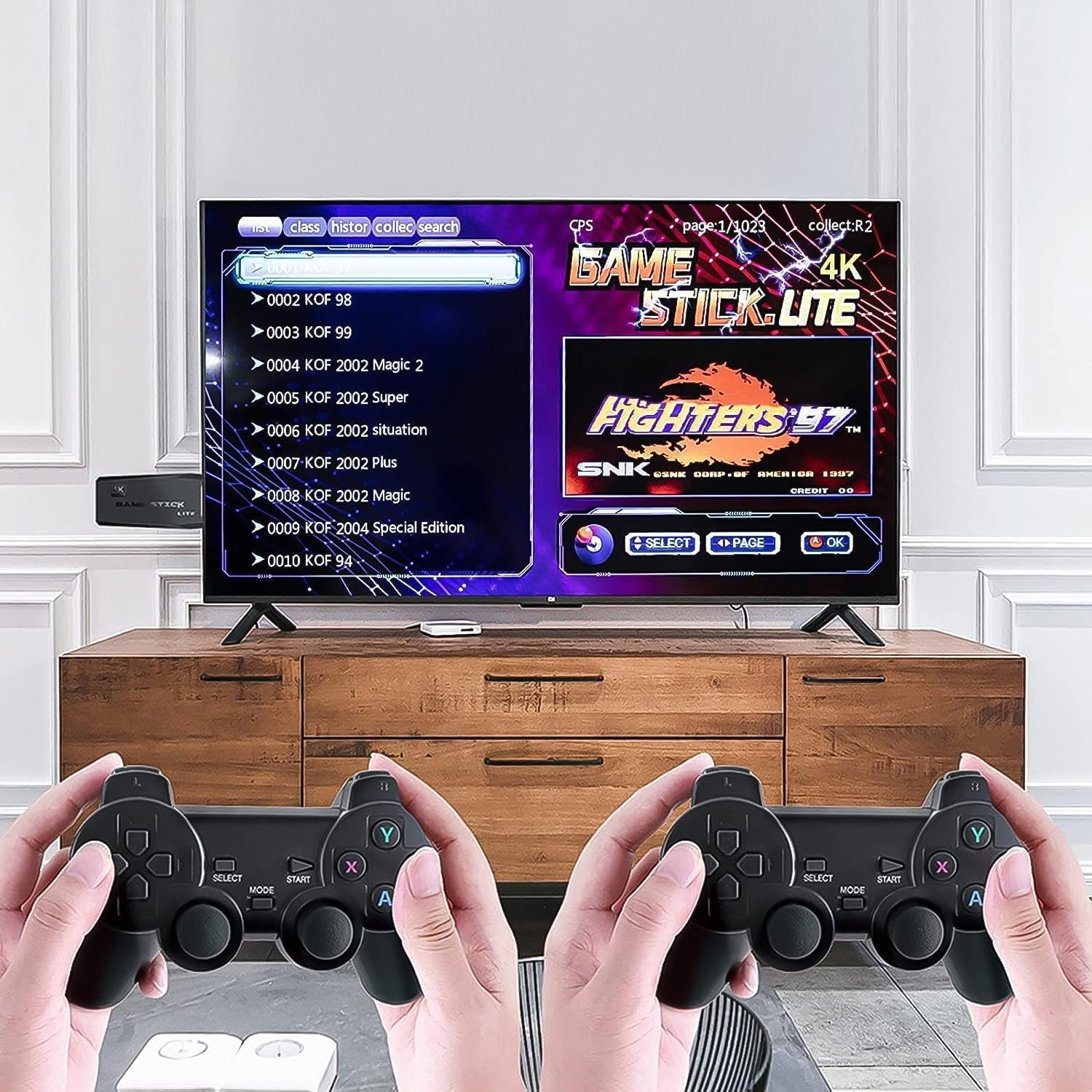 Spark Tots Wireless Gaming Console displaying various retro game screenshots.
