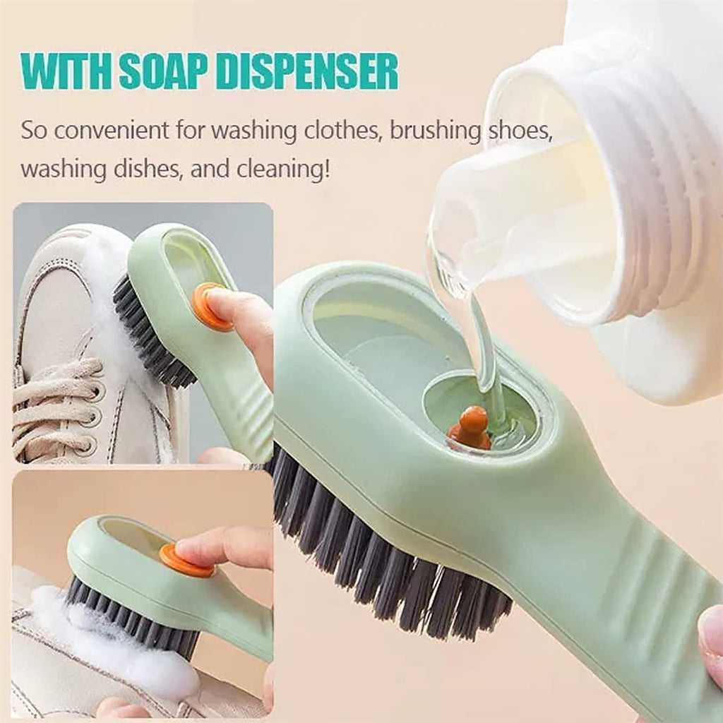 Textured non-slip handle of the cleaning brush designed for a firm grip.
