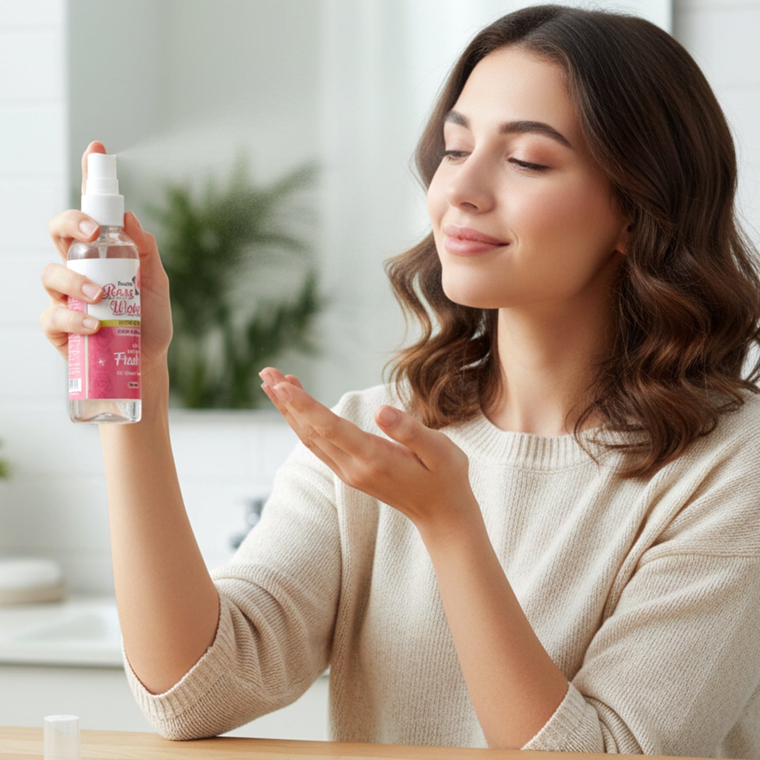 Refreshing face mist with rose water